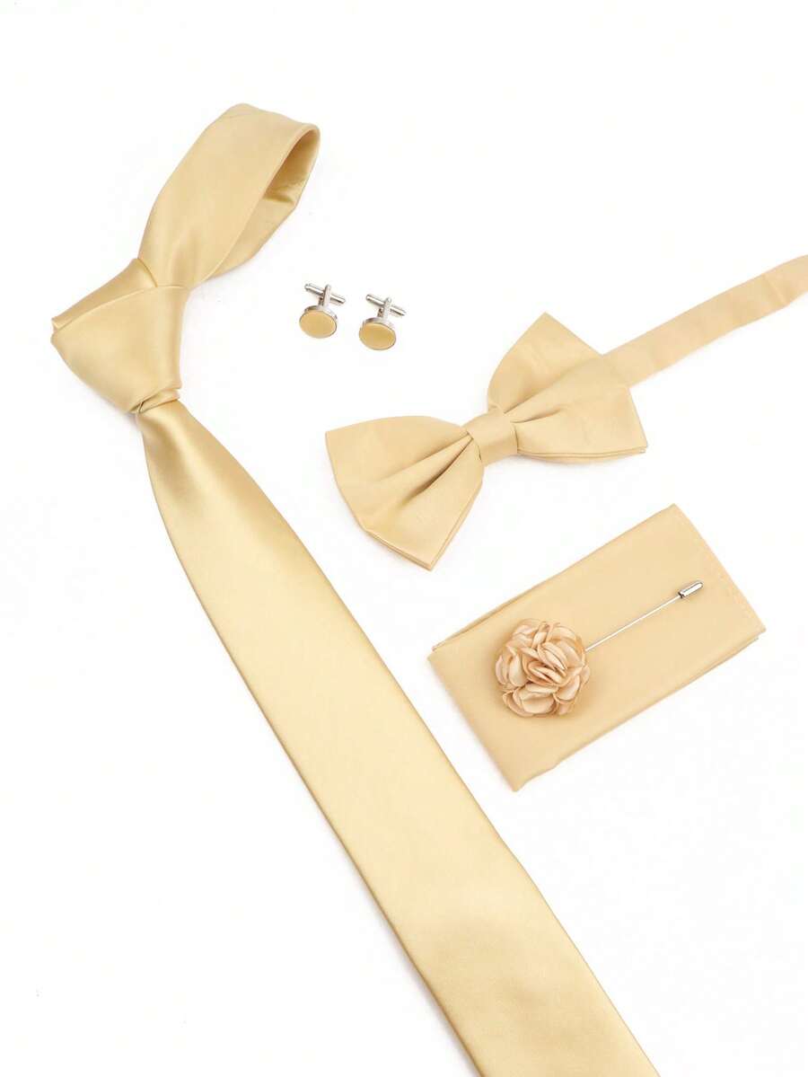SGIAWETA-ชุดเนคไทสีแชมเปญสำหรั - Pocket Square Set บทวิจารณ์และราคา
