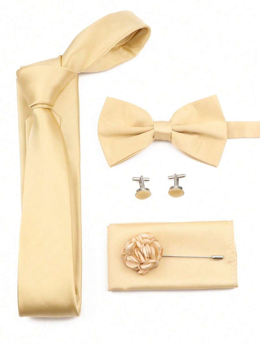 SGIAWETA-ชุดเนคไทสีแชมเปญสำหรั - Pocket Square Set บทวิจารณ์และราคา