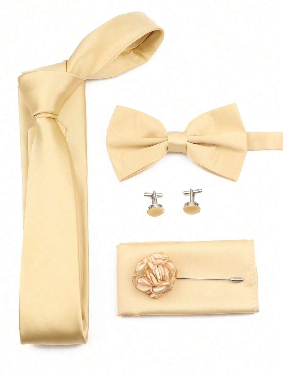 SGIAWETA-ชุดเนคไทสีแชมเปญสำหรั - Pocket Square Set บทวิจารณ์และราคา