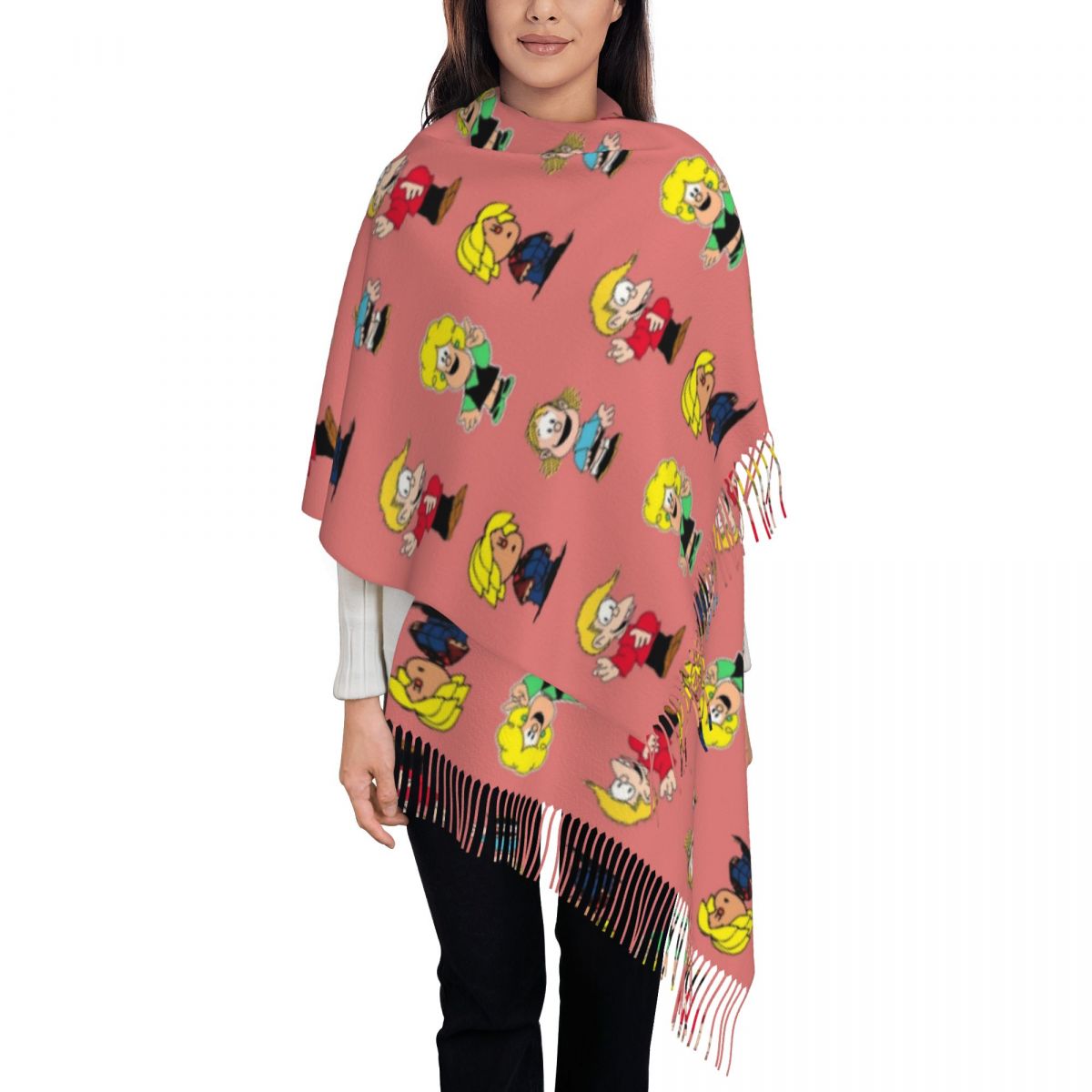 ผ้าพันคอพู่ห้อยสำหรับผู้หญิง ล - Pashmina Wrap Large บทวิจารณ์และราคา