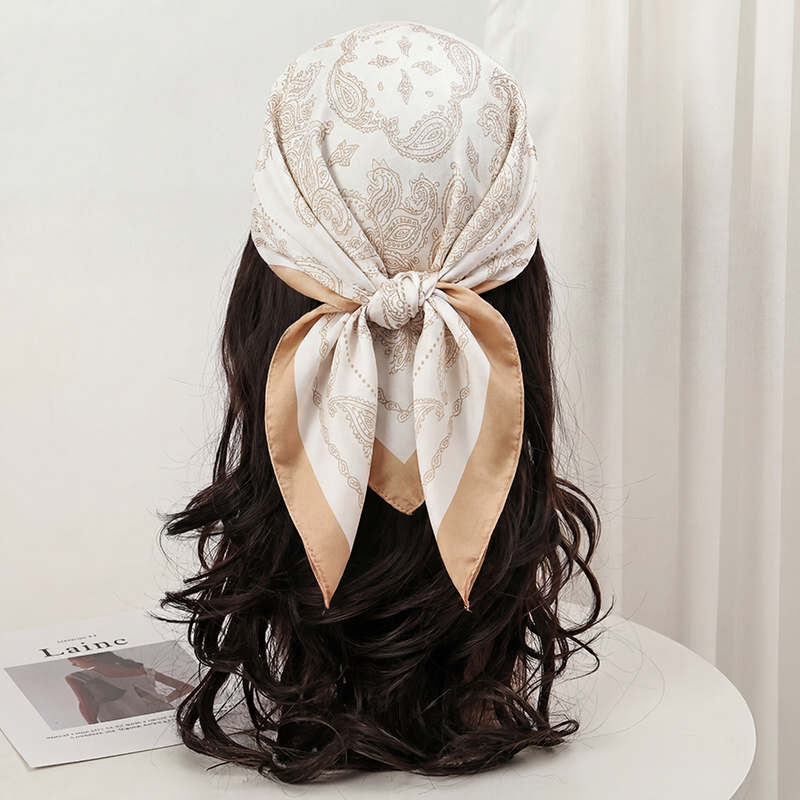 ผ้าพันคอสี่เหลี่ยมลายเพสลีย์สี - Silk Neck Scarf บทวิจารณ์และราคา